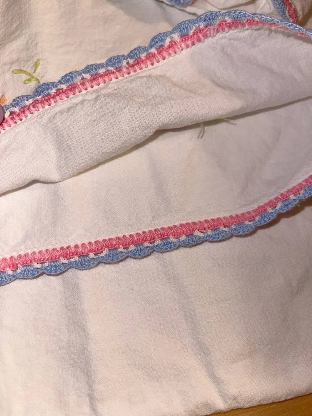 Vintage hand embroidered pillowcase set
